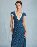 Ellie Lace Polka Dot Maxi Dress