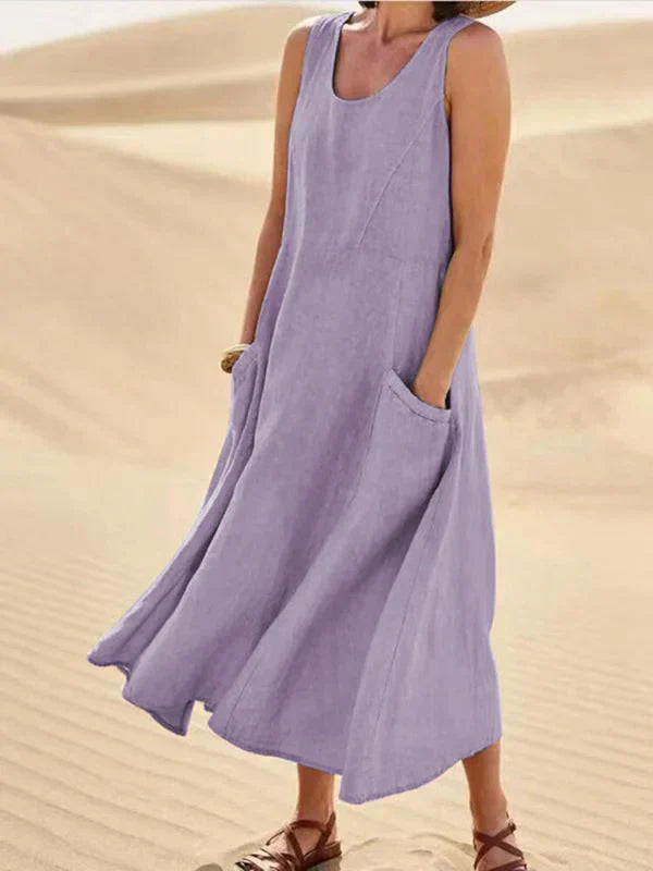 Andrea Sleeveless Pocket Maxi Dress