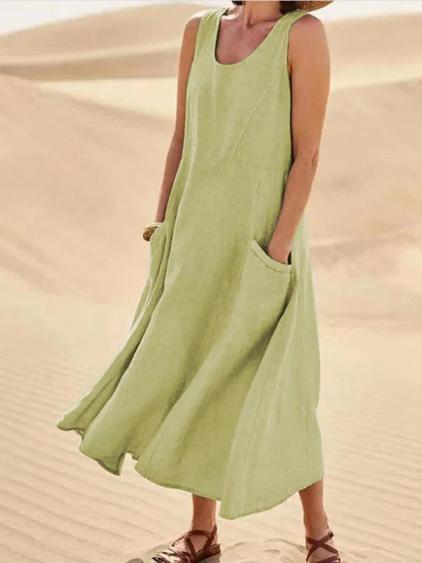 Andrea Sleeveless Pocket Maxi Dress