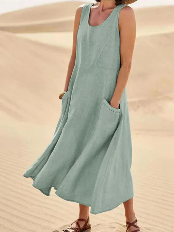 Andrea Sleeveless Pocket Maxi Dress