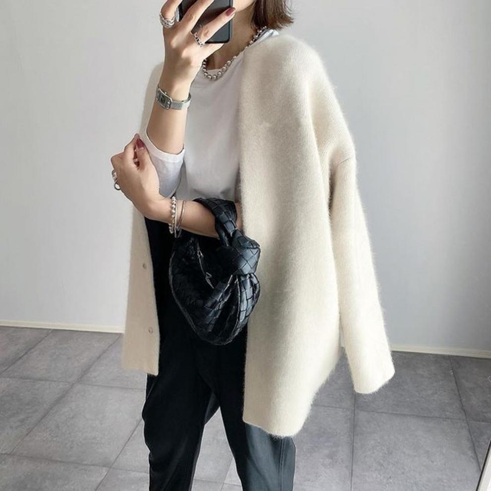 Celine Longline Crew Neck Cardigan